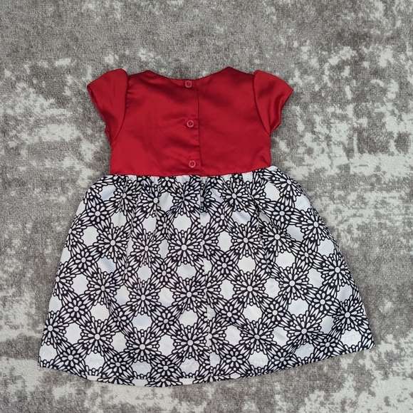 Black & White Dress with Red Shrug | 24M - Picture 2 of 3